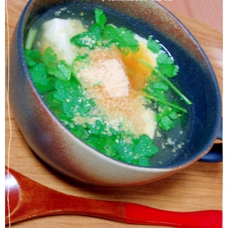 パクチー♡豆腐スープ